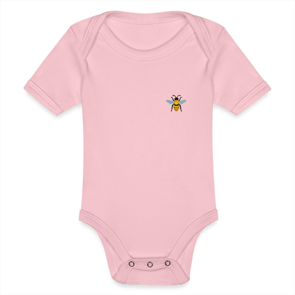 Bee Organic cotton short-sleeved Baby Bodysuit - light pink