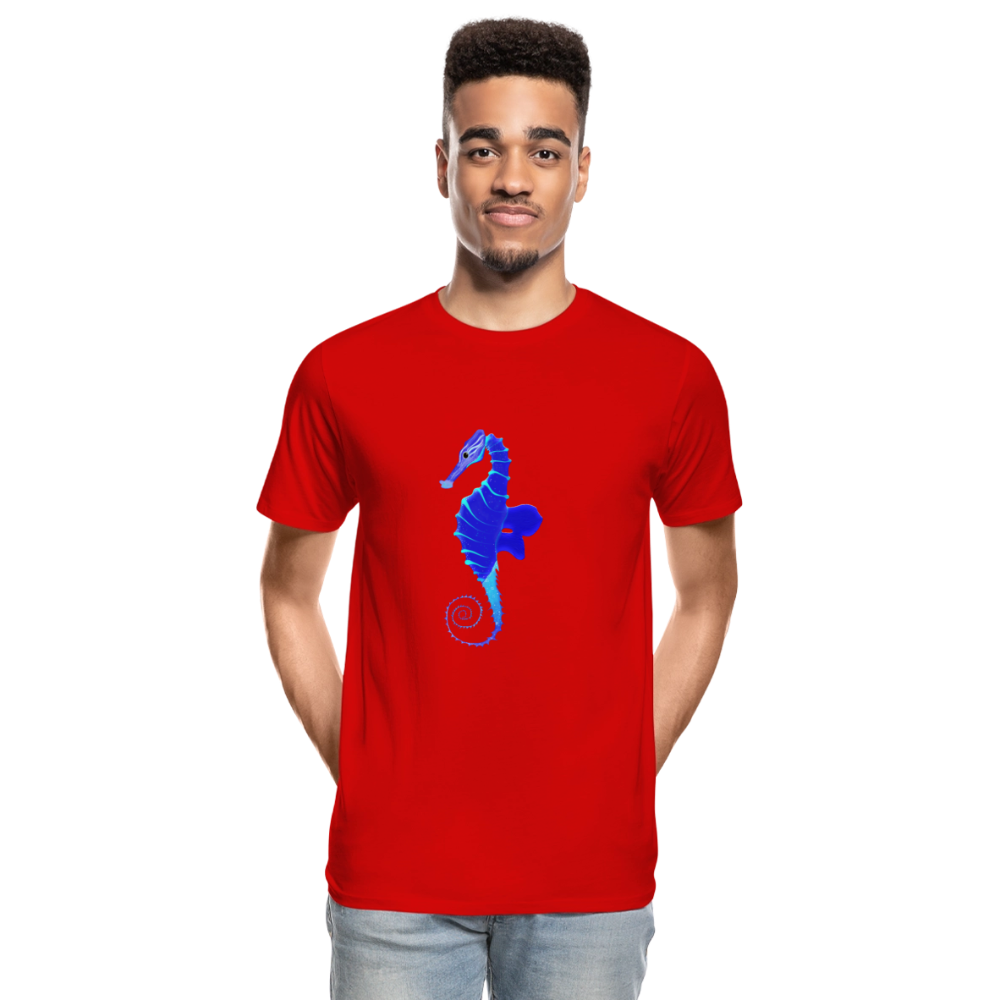 Seahorse Men’s Premium Organic  Cotton T-Shirt - red