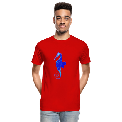 Seahorse Men’s Premium Organic  Cotton T-Shirt - red
