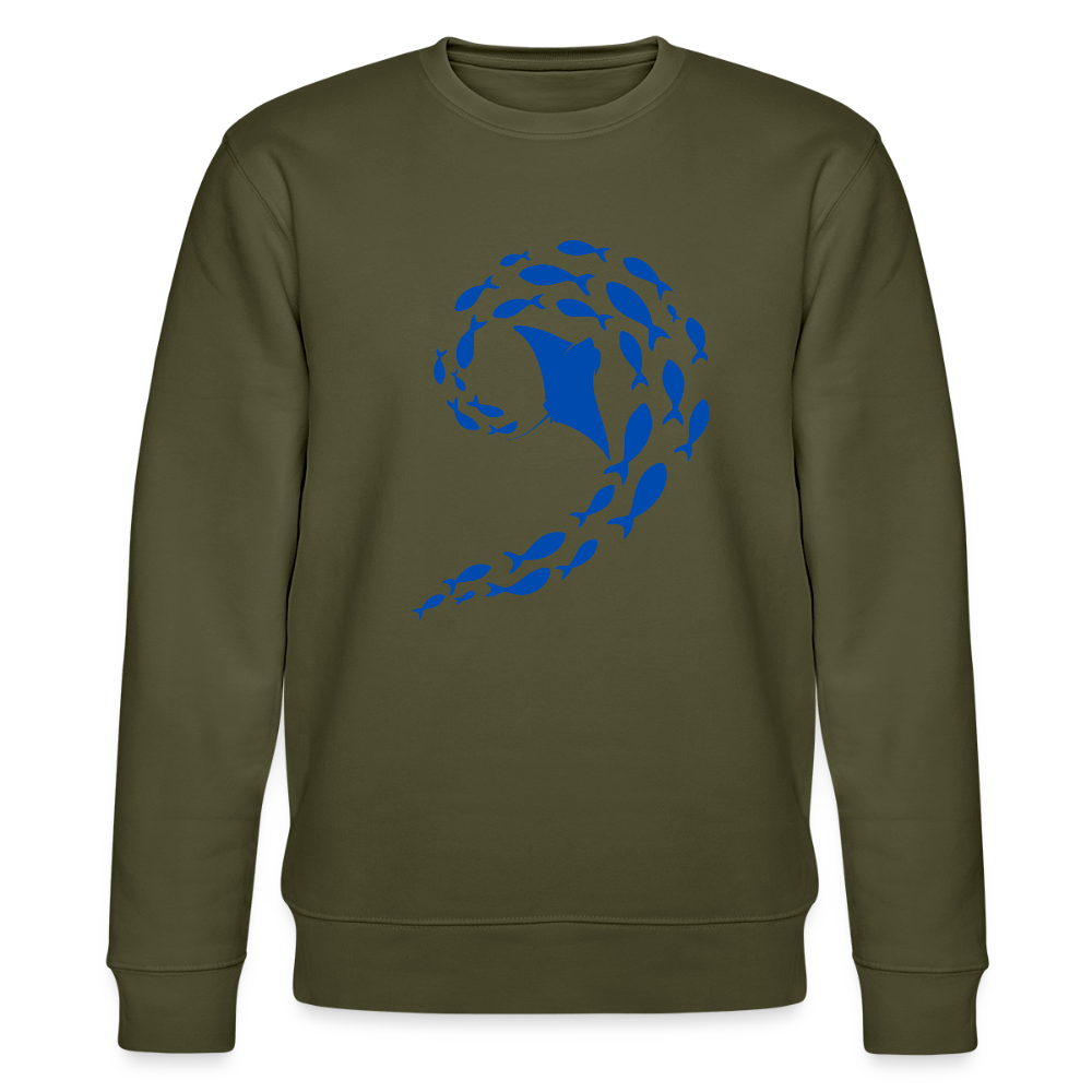 Ocean dance organic cotton men's sweatshirt - khaki