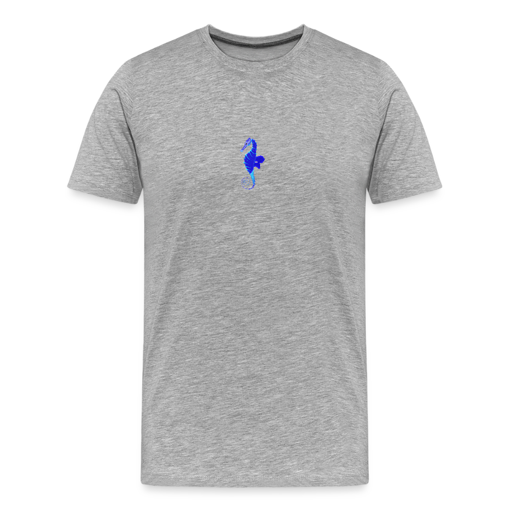 Seahorse minimalist men’s organic  cotton T-Shirt - heather grey