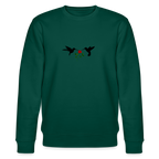 Hummingbirds & Rose women's Organic cotton Sweatshirt - forest