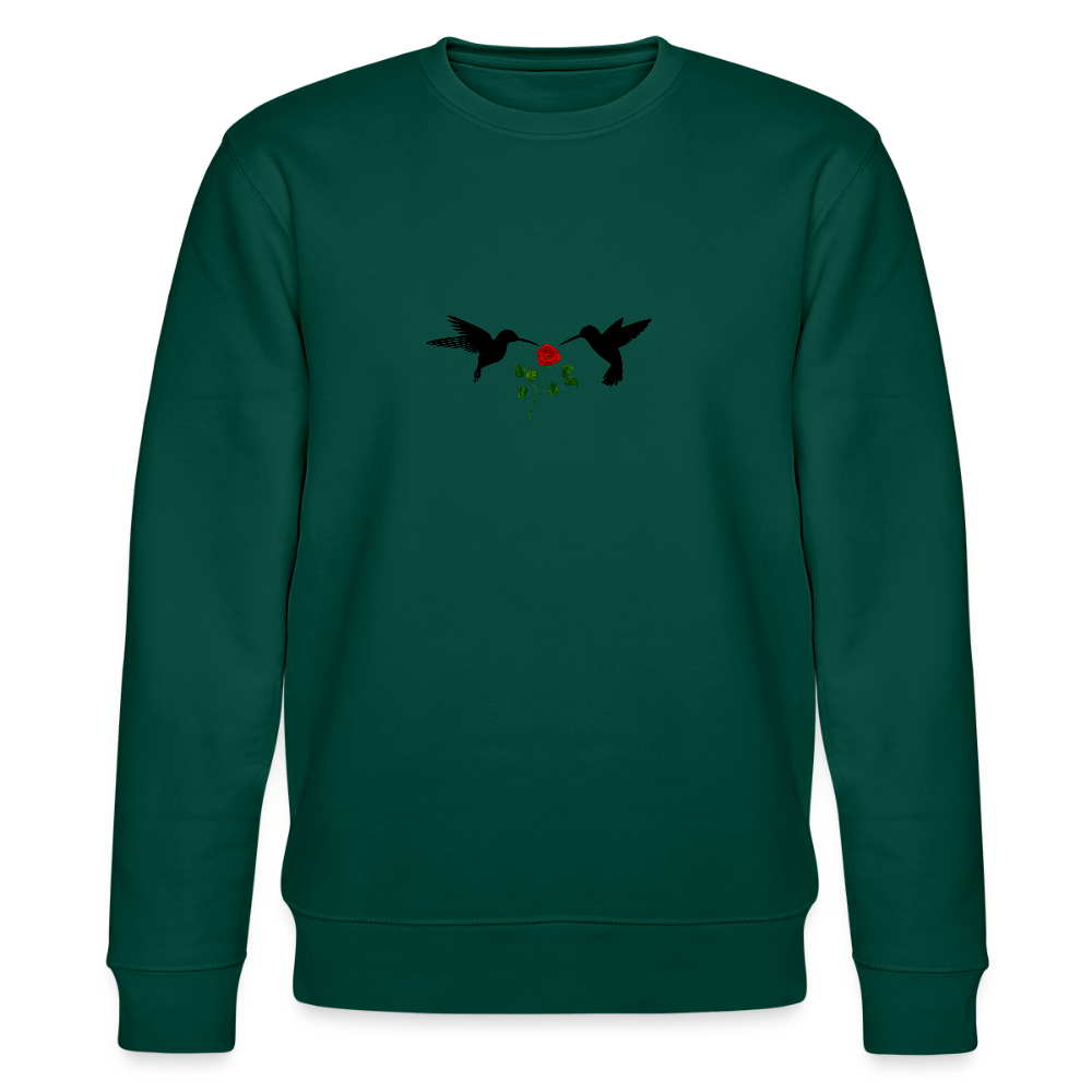 Hummingbirds & Rose women's Organic cotton Sweatshirt - forest