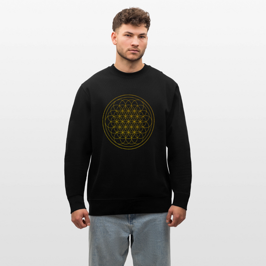 Golden flower of life GREENSTAR organic cotton men's sweatshirt - black
