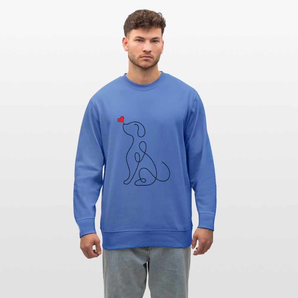 Dog men's organic cotton sweatshirt - bright blue