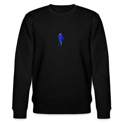 Seahorse minimalist organic cotton men's sweatshirt - black