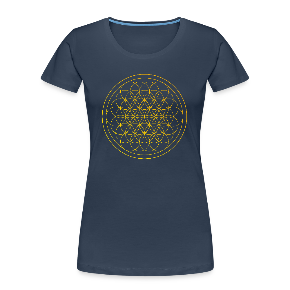 Flower of Life Women’s Premium Organic Cotton T-Shirt - navy