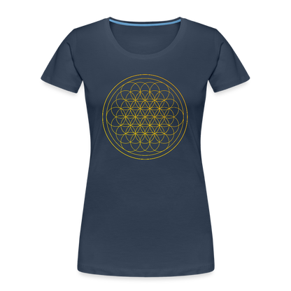 Flower of Life Women’s Premium Organic Cotton T-Shirt - navy