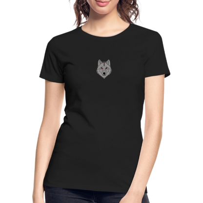 Wolf minimalist women’s organic cotton T-Shirt - black