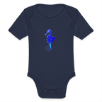 Seahorse Organic cotton short-sleeved Baby Bodysuit - dark navy