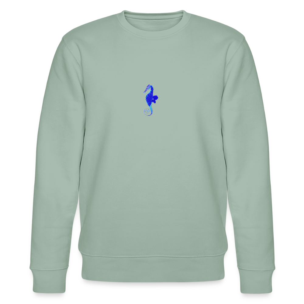 Seahorse minimalist organic cotton women's sweatshirt - aloe