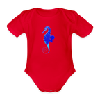 Seahorse Organic cotton short-sleeved Baby Bodysuit - red