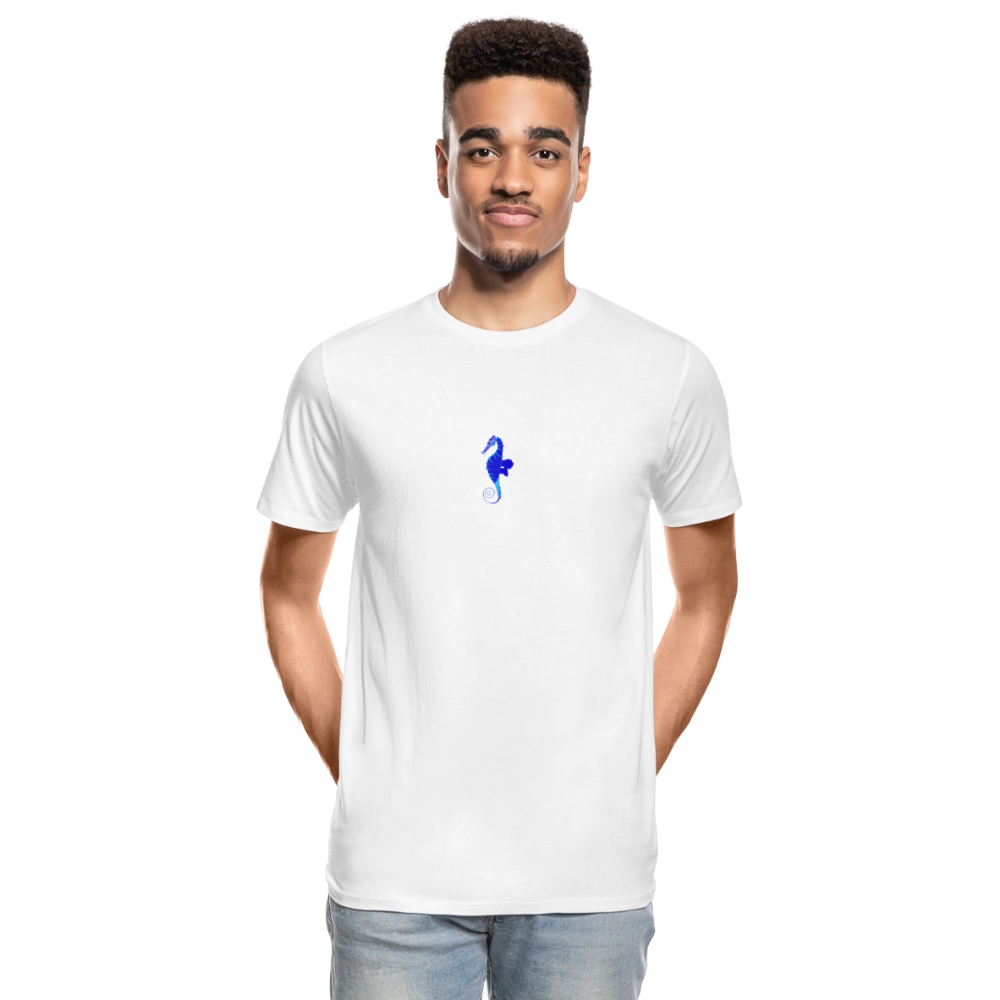 Seahorse minimalist men’s organic  cotton T-Shirt - white