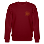 Golden flower of life organic cotton men's sweatshirt - burgundy