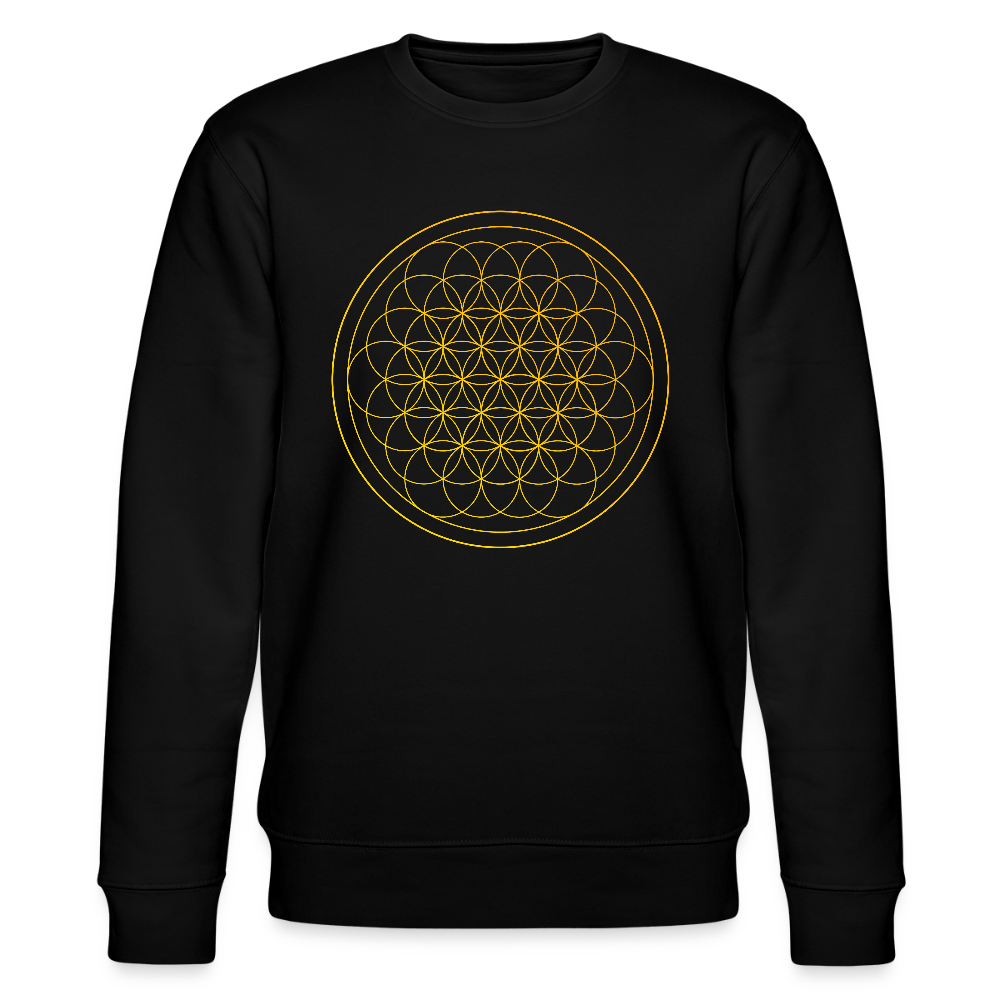 Golden flower of life GREENSTAR organic cotton men's sweatshirt - black