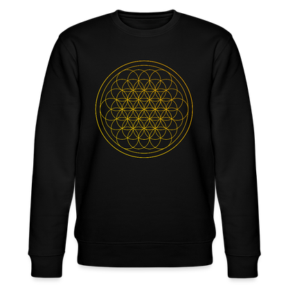 Golden flower of life GREENSTAR organic cotton men's sweatshirt - black