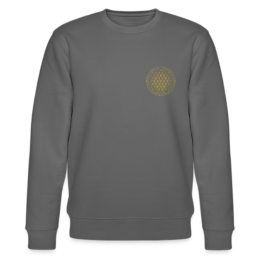 Golden flower of life organic cotton men's sweatshirt - anthracite