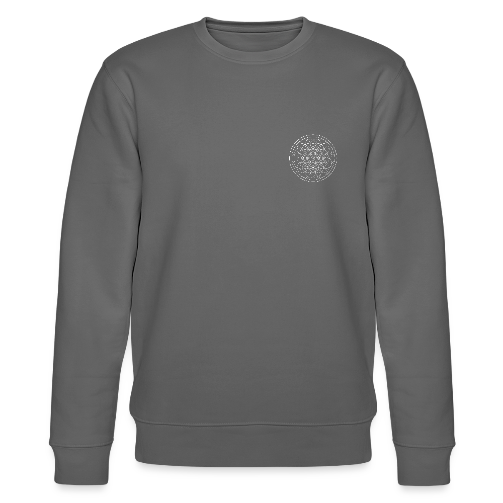 White flower of life Organic  cotton men's sweatshirt - anthracite