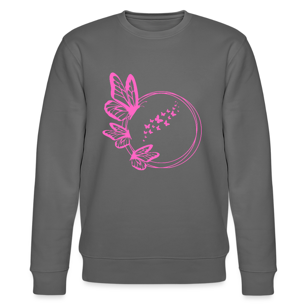 Butterflies women's organic cotton sweatshirt - anthracite