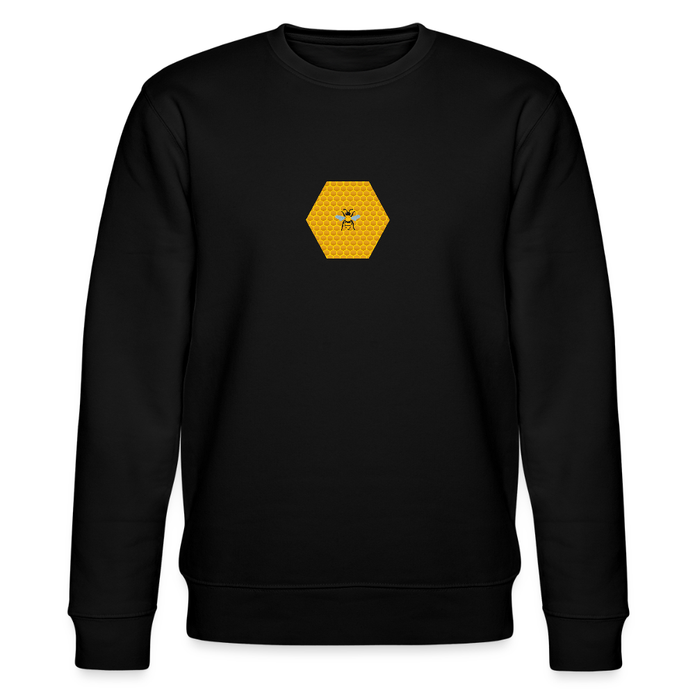 Bee & honeycomb organic cotton women's sweatshirt - black
