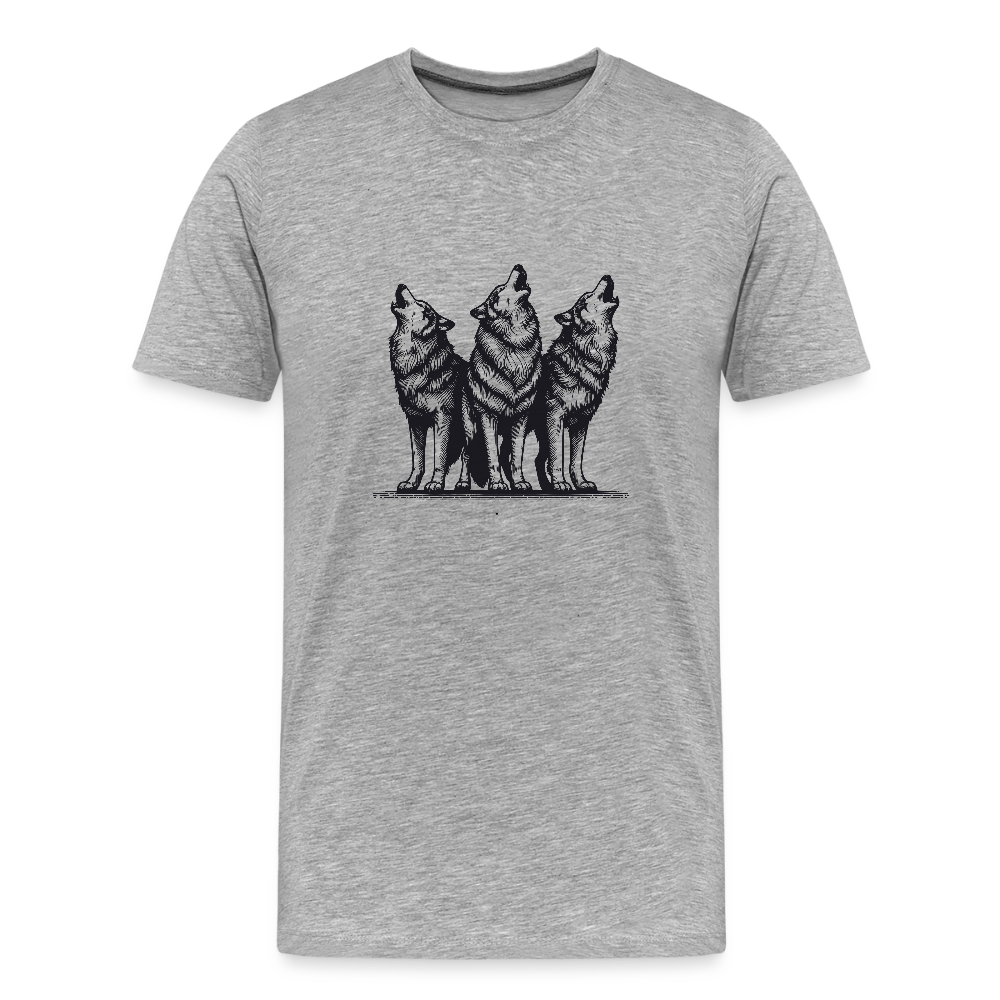 Wolves men’s Organic cotton T-Shirt - heather grey