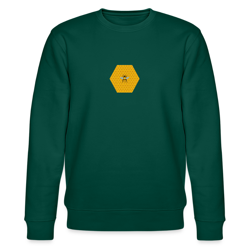 Bee & honeycomb organic cotton women's sweatshirt - forest