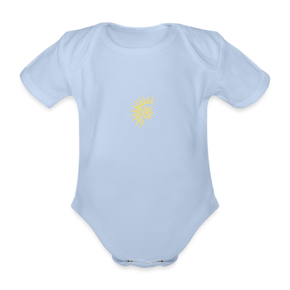 Atom Organic cotton short-sleeved Baby Bodysuit - sky