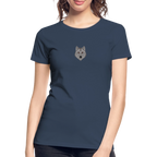 Wolf minimalist women’s organic cotton T-Shirt - navy