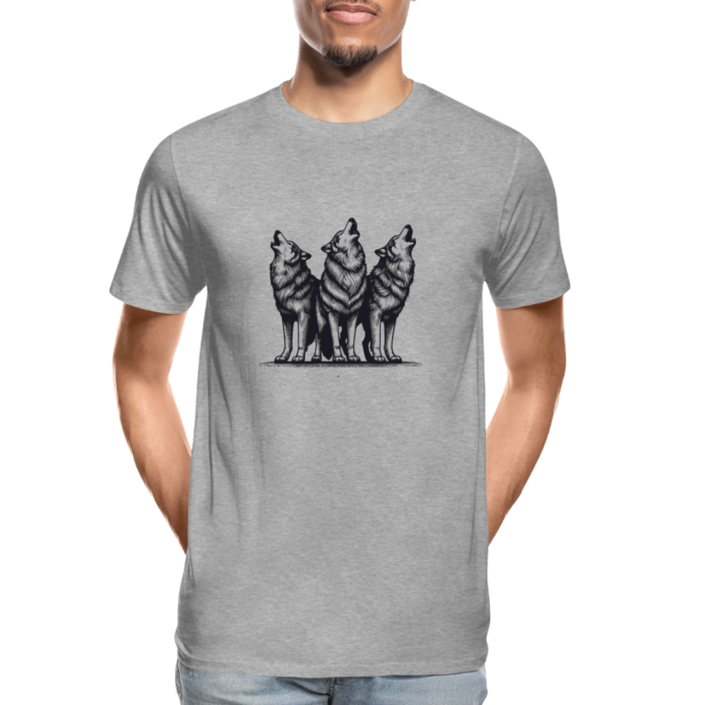 Wolves men’s Organic cotton T-Shirt - heather grey