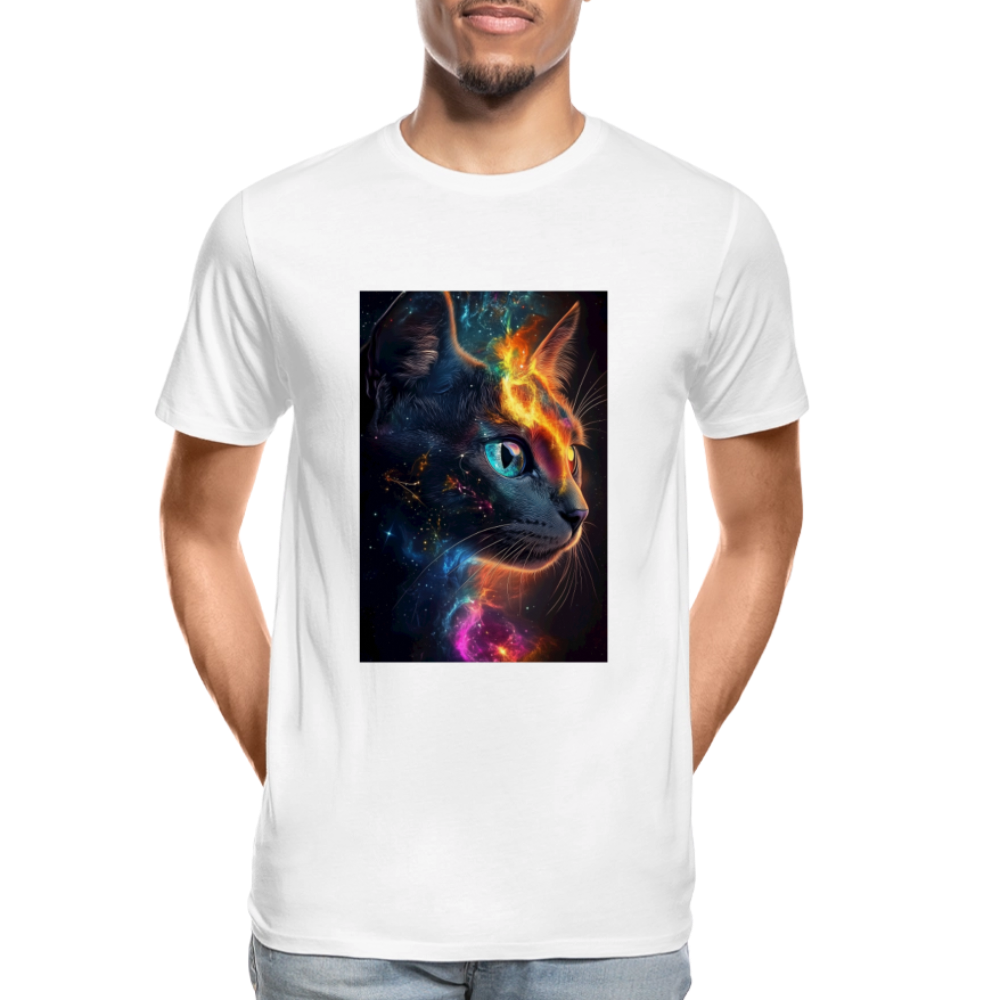 Cat men’s organic cotton T-Shirt - white