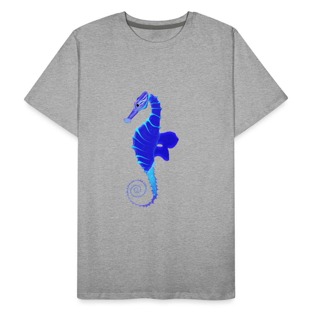 Blue Seahorse Men’s Premium Organic T-Shirt - heather grey