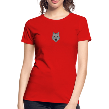 Wolf minimalist women’s organic cotton T-Shirt - red