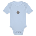 Wolf minimalist Organic Short-sleeved Baby Bodysuit - sky