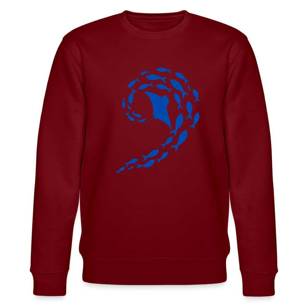 Ocean dance organic cotton men's sweatshirt - burgundy
