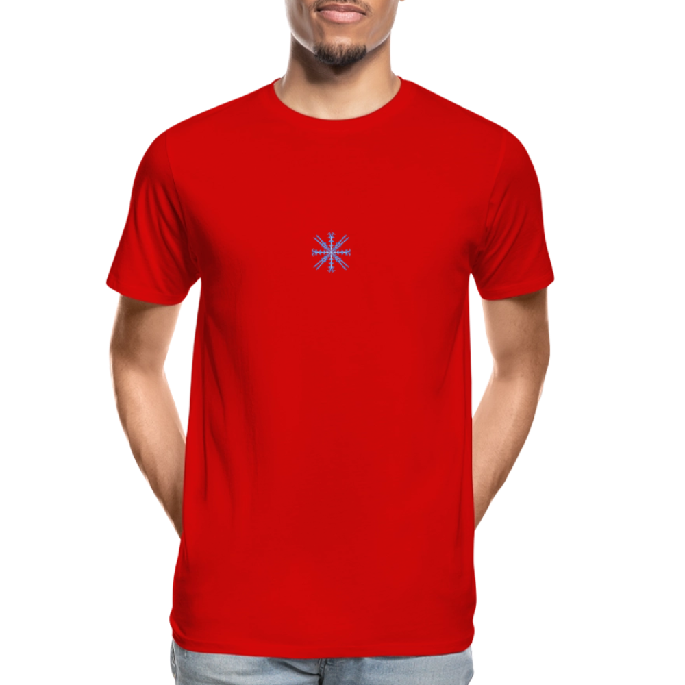 Snowflake Men’s Premium Organic T-Shirt - red