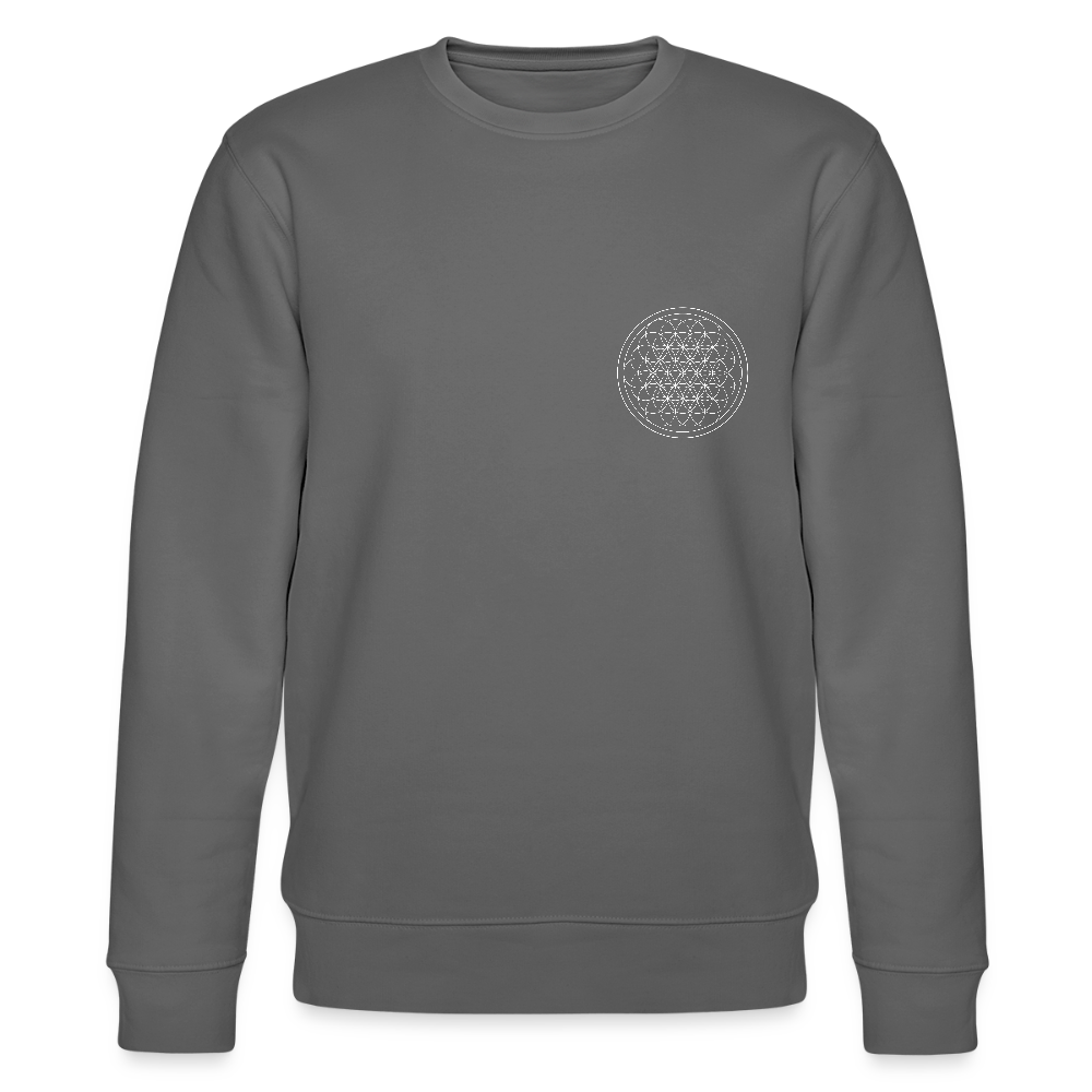 White flower of life organic cotton women's sweatshirt - anthracite