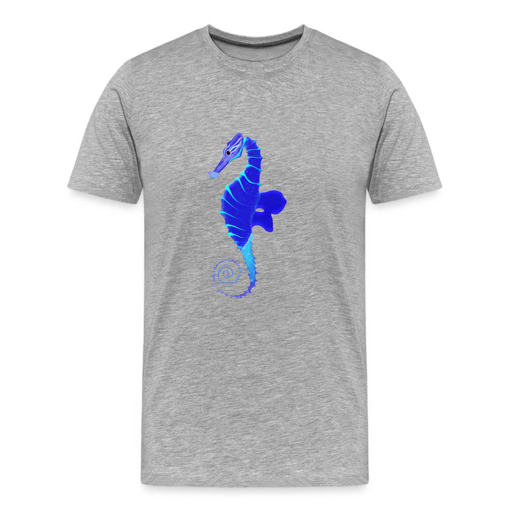 Blue Seahorse Men’s Premium Organic T-Shirt - heather grey