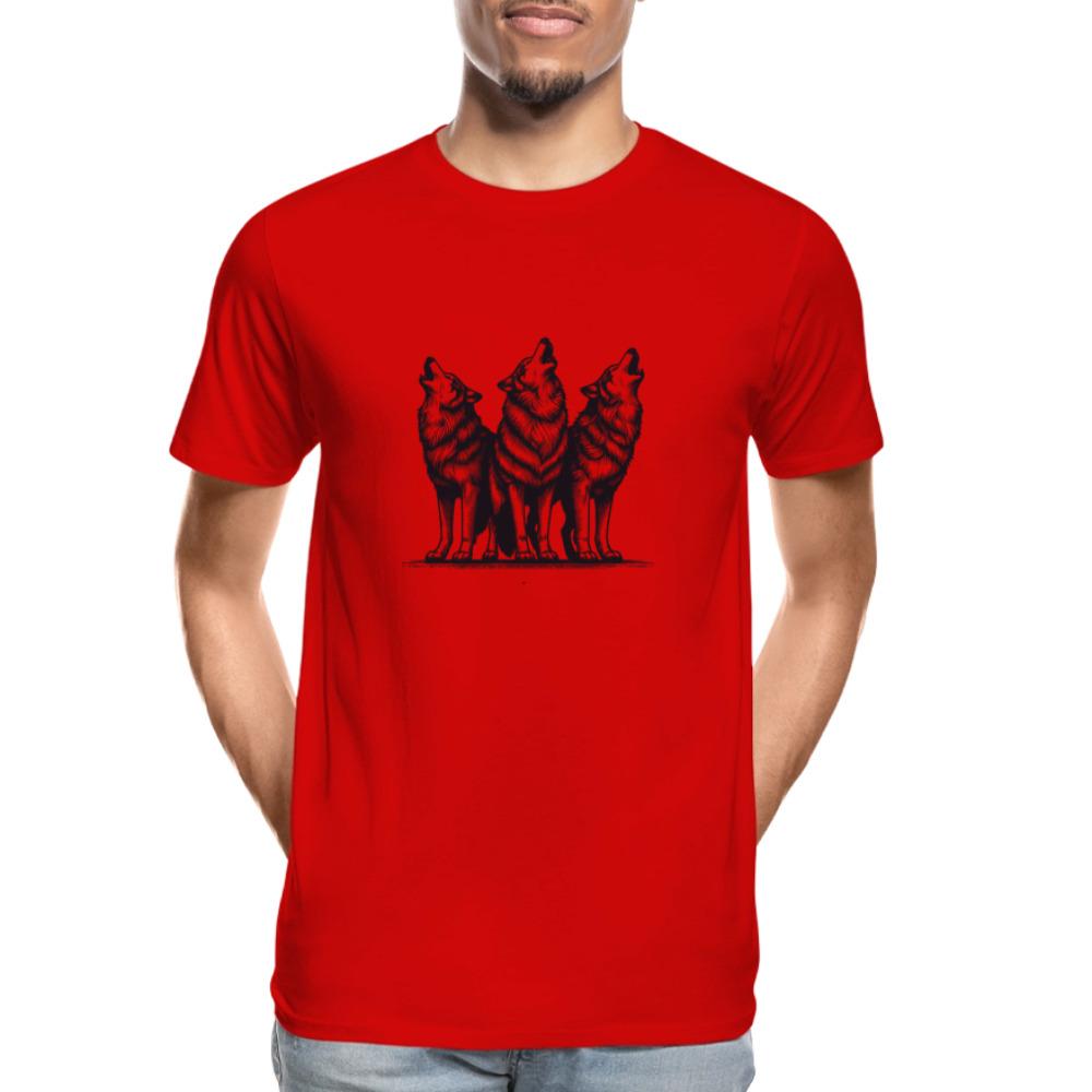 Wolves men’s Organic cotton T-Shirt - red