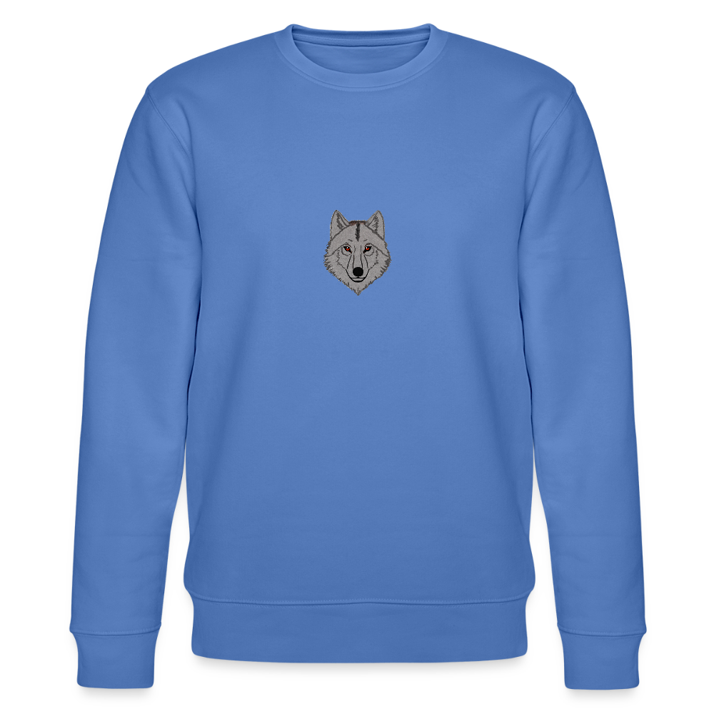 Wolf minimalist Organic cotton sweatshirt - bright blue
