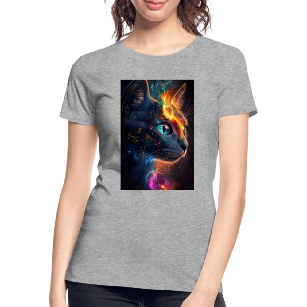 Cat women’s organic cotton T-Shirt - heather grey