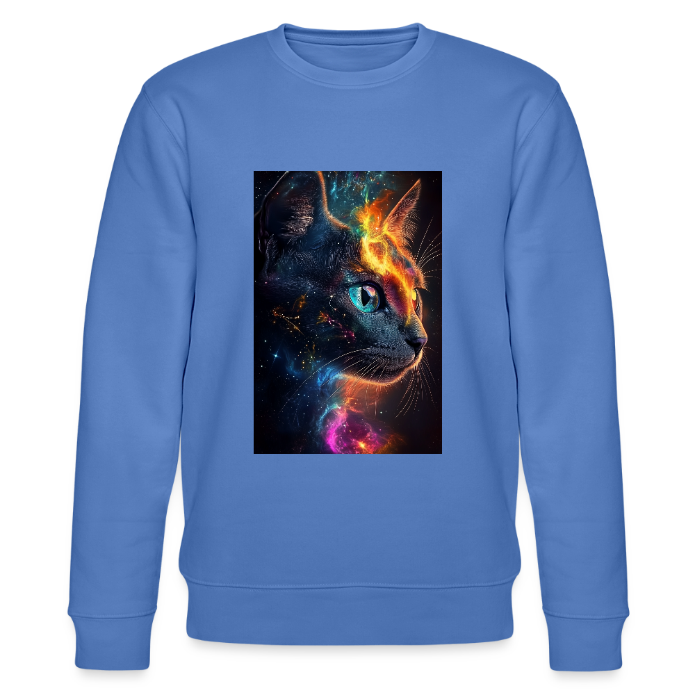 Cat men's organic cotton sweatshirt - bright blue