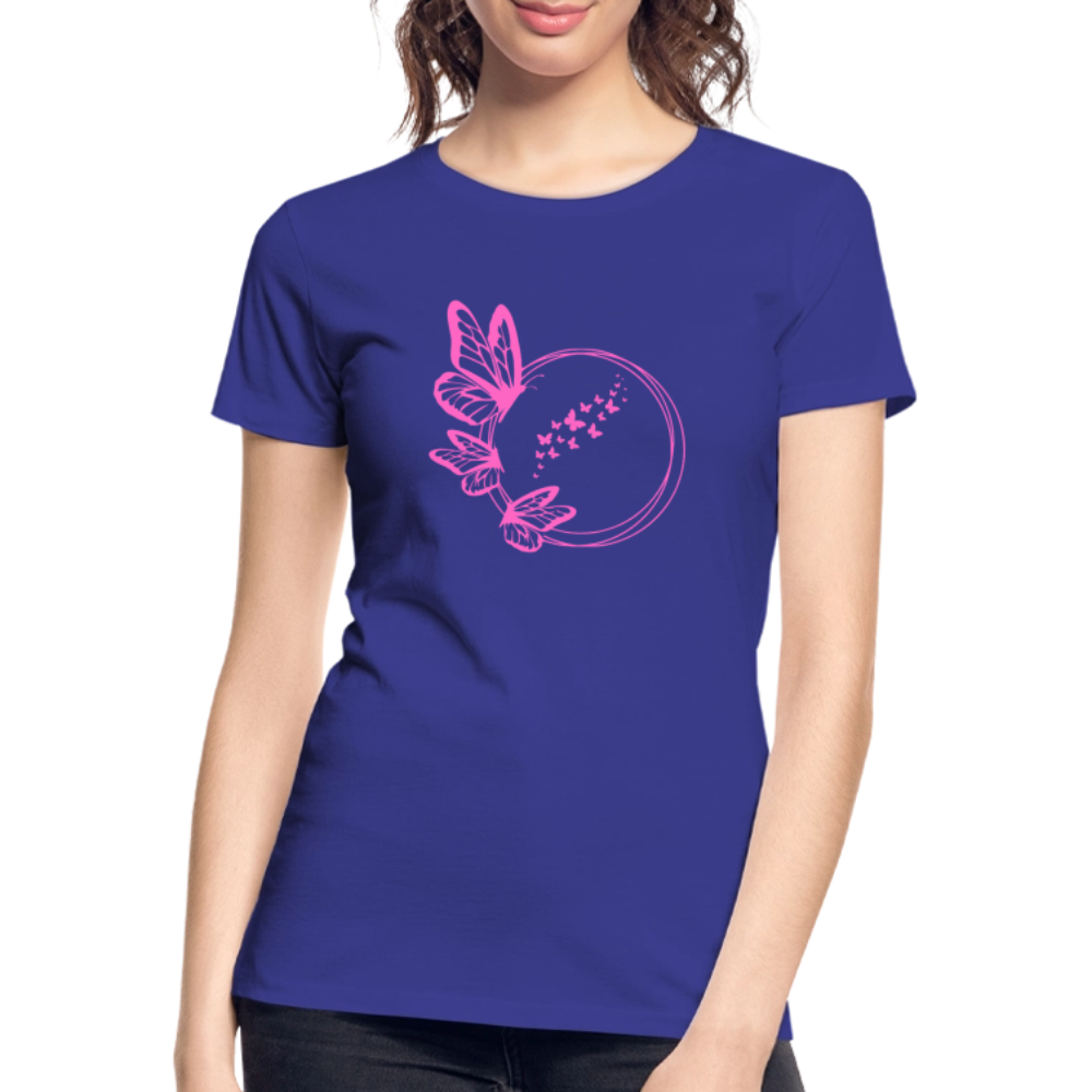 Pink butterflies women’s organic cotton T-Shirt - royal blue