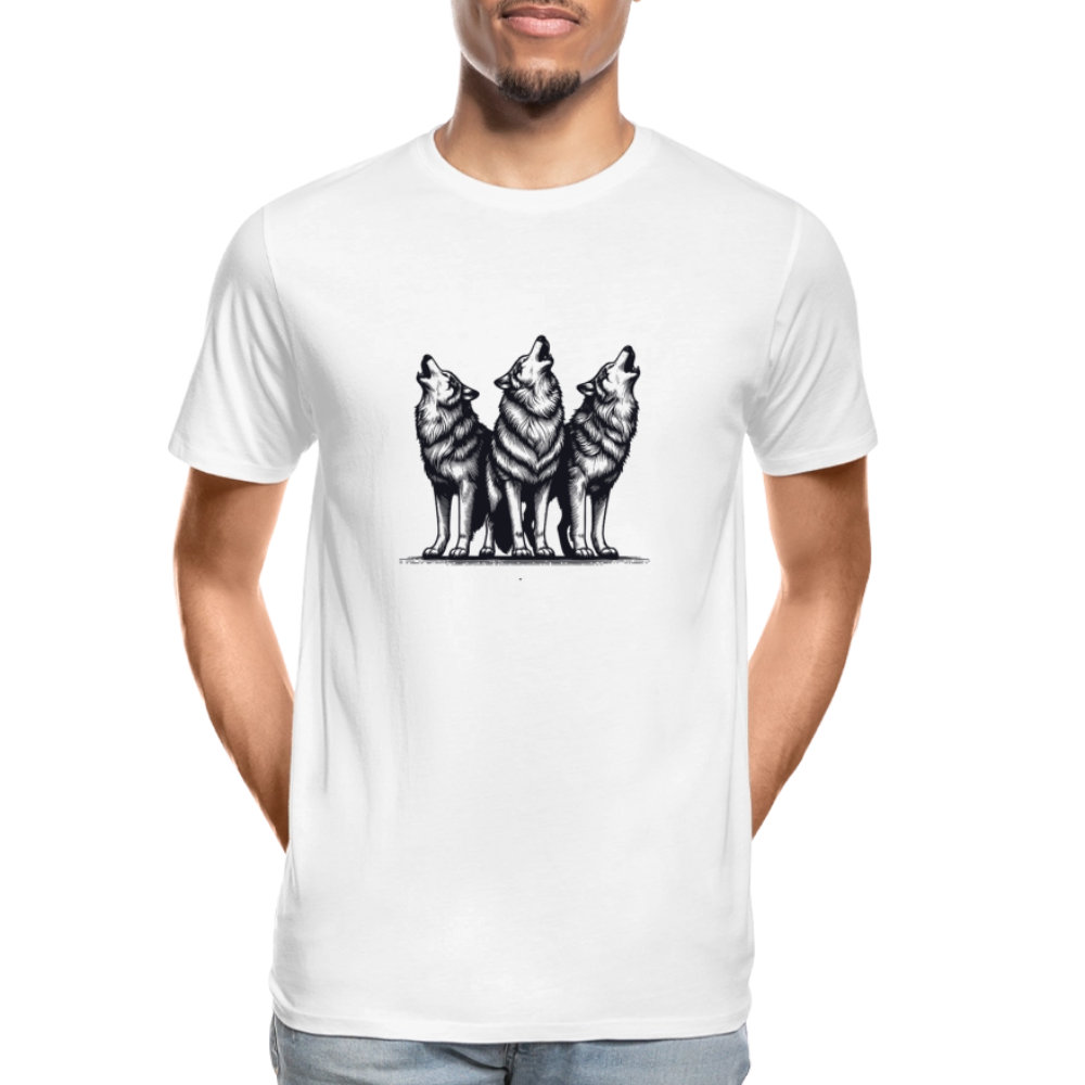 Wolves men’s Organic cotton T-Shirt - white