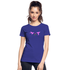 Pink Hummingbirds & Rose women’s organic cotton T-Shirt - royal blue