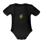 Atom Organic cotton short-sleeved Baby Bodysuit - black