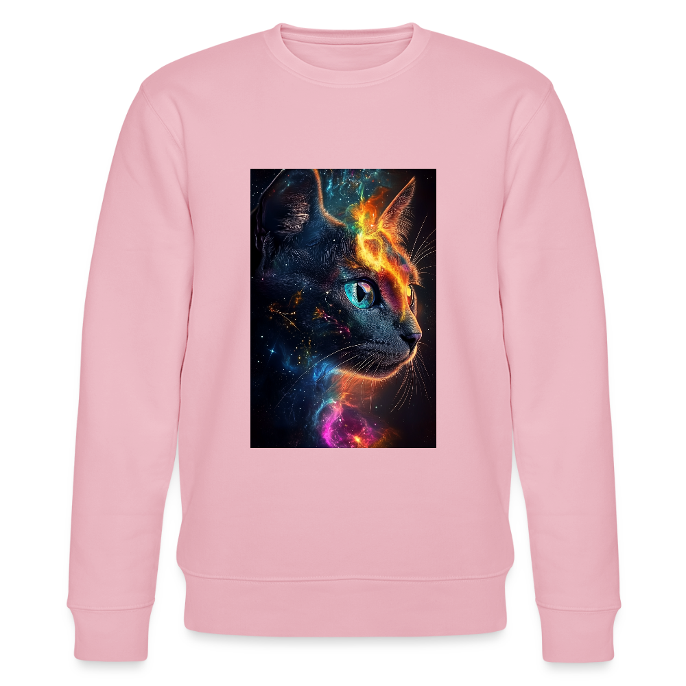 Cat women's organic cotton sweatshirt - cotton pink
