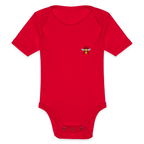 Bee Organic cotton short-sleeved Baby Bodysuit - red