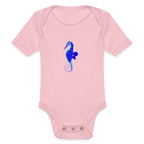 Seahorse Organic cotton short-sleeved Baby Bodysuit - light pink