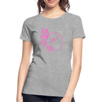 Pink butterflies women’s organic cotton T-Shirt - heather grey
