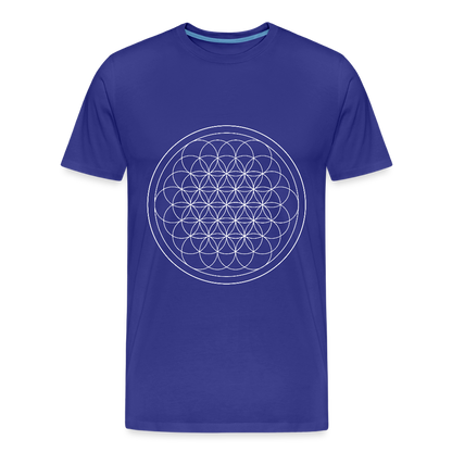 White flower of life men’s organic cotton T-Shirt - royal blue